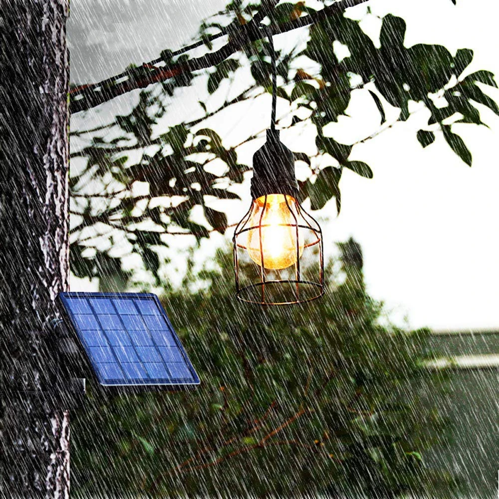 Pingente de Led Lâmpada de Suspensão à Prova Luzes da Rua para Jardim ao ar Retro Lustre Solar d' Água Levou Livre Quintal Caminho Calçada Luz Led 2 Lâmpadas solares