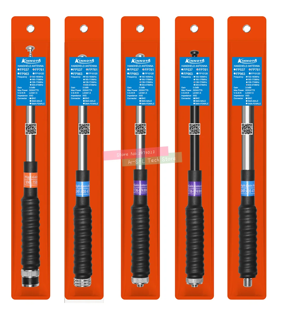 5 шт. два передающие Антенны 136-174 мГц, SMA/BNC/мото Нержавеющая сталь Walkie Talkie высокая усиления Весна антенны, аксессуары