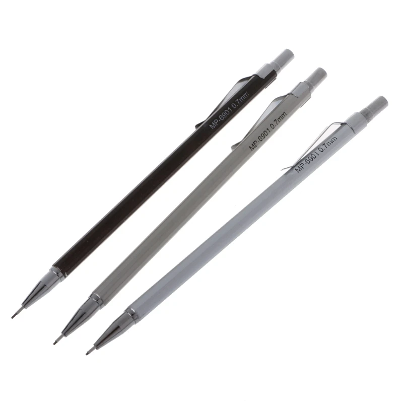 3 шт. 0,7 мм автоматические карандаши офисные и школьные металлические ручки механические карандаши студенческие принадлежности для письма