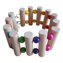 1Pcs Parrot Hamster Toys Bird Wood Ladder Climbing Cableway Rope Parrot Bites Cage Parakeet Pets Small Animal Toys juguete