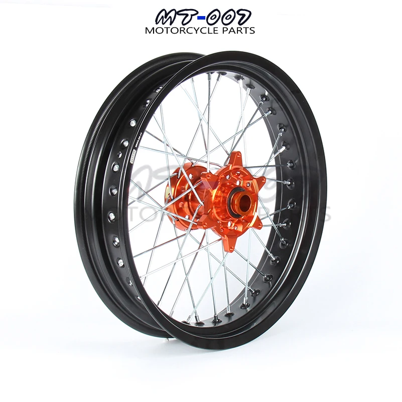 3,5/5,0*1" Supermotard колеса оранжевый концентратор черным ободком для SXF EXC-R XC-F SX EXC 300 450 125 250 350 530 2003- 2008 2007