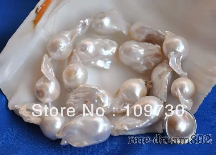 

Jewelry 0011841 Attractive 17"baroque white reborn keshi pearl necklace