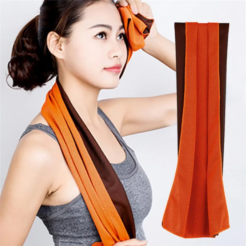 

31*100CM Fitness Dry Cooling Sports Towel Unisex man/women Gym Best Workout face Iced Sweat Towels drop shipping