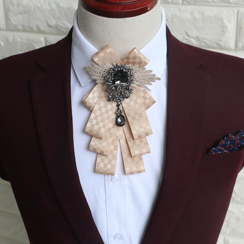 Mantieqingway Британский клетчатый воротник галстук-бабочка для мужских костюмов Свадебные Галстуки-хомут гравата, тонкий кулон галстук-бабочка