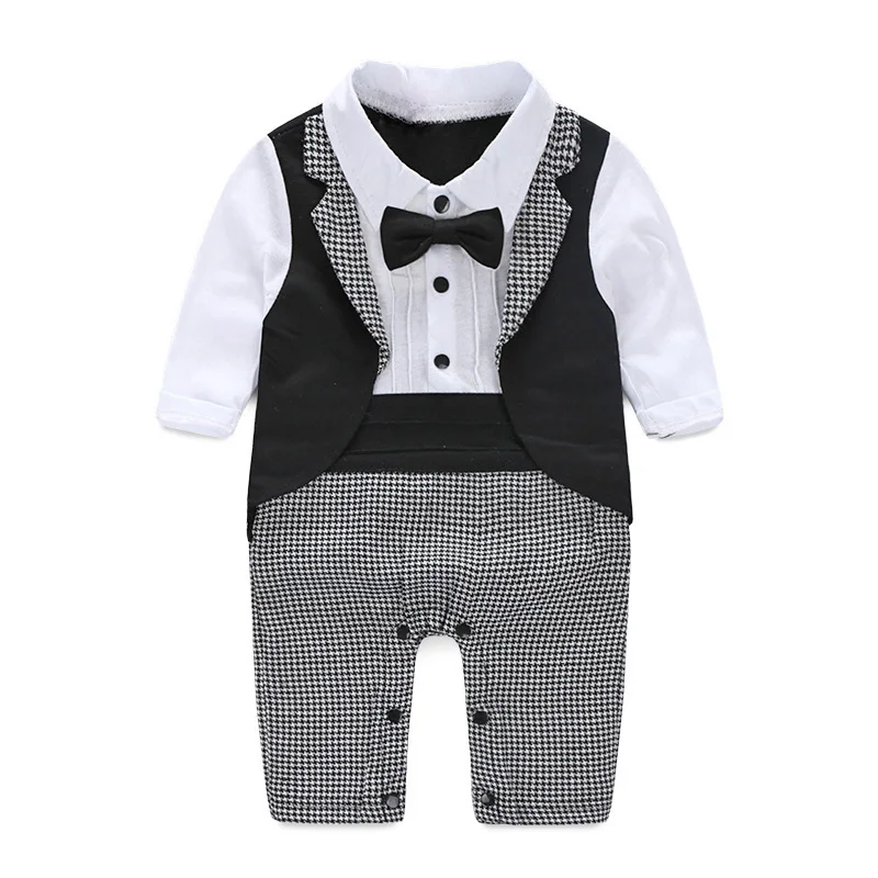 Bebé Caballero esmoquin pantalones Bebes niño bebé traje de boda recién nacido niños mono cuello corbata bebé traje de ropa de fiesta Bebé Caballero esmoquin pantalones Bebes niño bebé traje de boda recién nacido niños mono cuello corbata bebé traje de ropa de fiesta