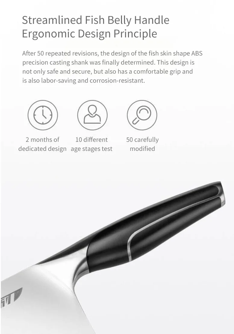 Xiaomi Mijia 4Cr13 Stainless Steel Knife Set Non-stick Cooking Tool Durable Kitchen Chopping Bone Knife Slicing Knifes D5 (10)