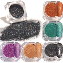 1 коробка 1,5 г голографические красочные художественные Блестки для ногтей блестящая Лазерная пудра для ногтей ультратонкая 5 цветов Маникюр украшения для ногтей