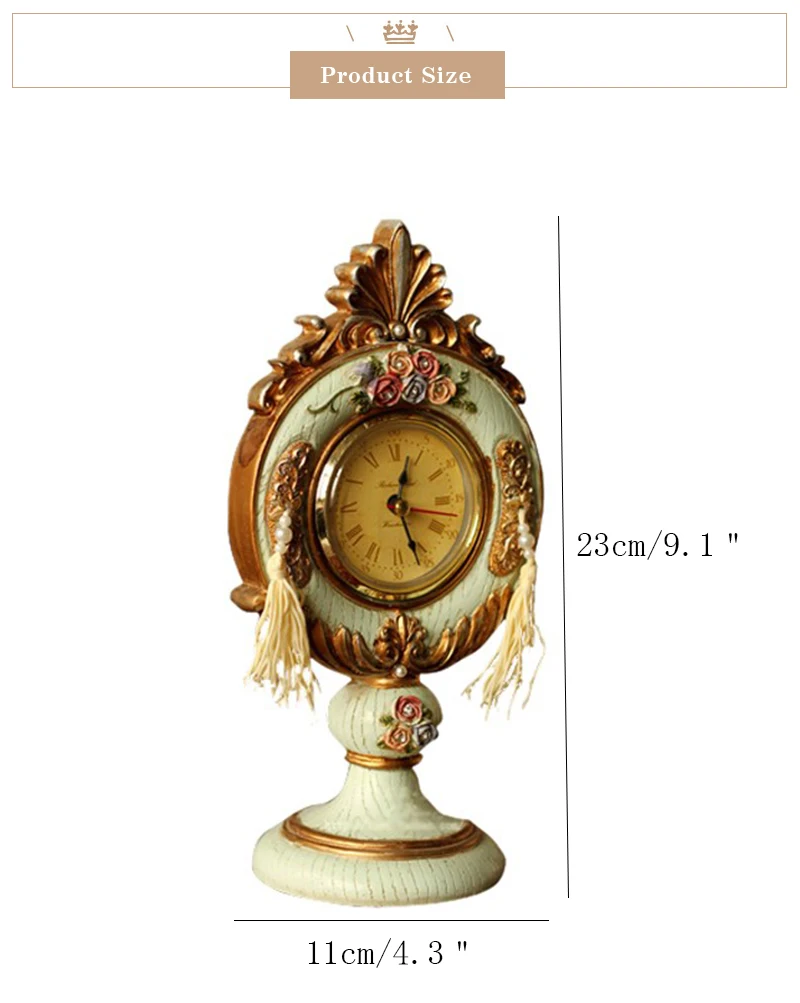 Европейские ретро настольные часы тисненая Роза указатель часы креативное полимерное декоративное украшение ручной работы дом, гостинная Декор на стол