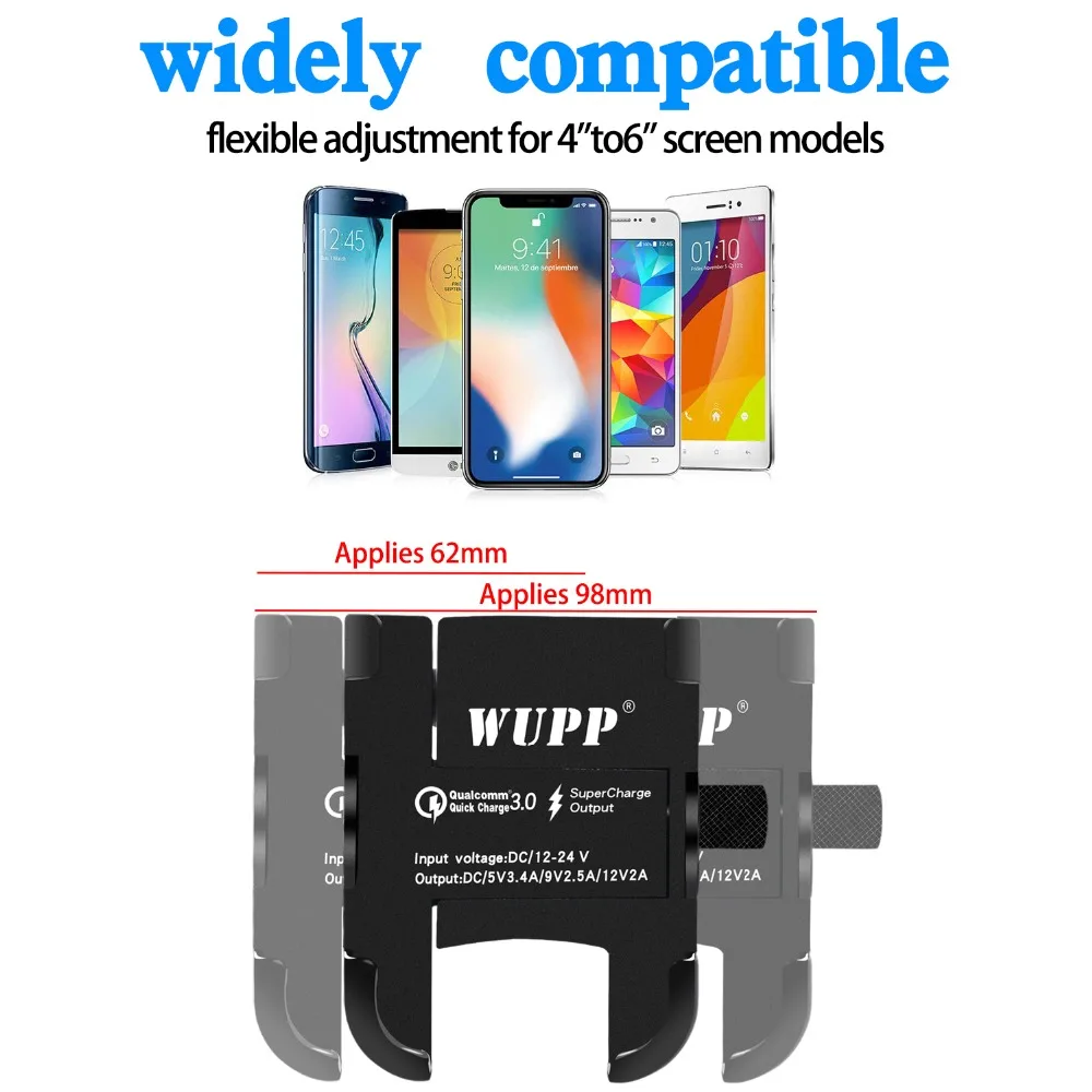 Универсальное зарядное устройство WUPP QC 3 0 USB для мотоцикла держатель телефона