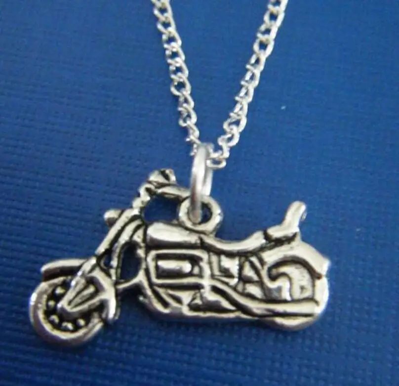 Harley Motorcycle Plating Silver Pendant Necklaces Vintage Punk style