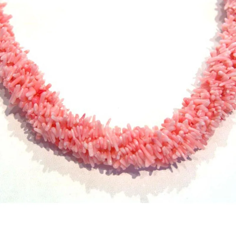 

JYX 1 String nature 4-14mm Irregular Pink colored sea bamboo coral Chips loose string strand DIY Handmade Gemstone 20