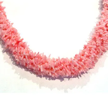 

JYX 1 String nature 4-14mm Irregular Pink colored sea bamboo coral Chips loose string strand DIY Handmade Gemstone 20"