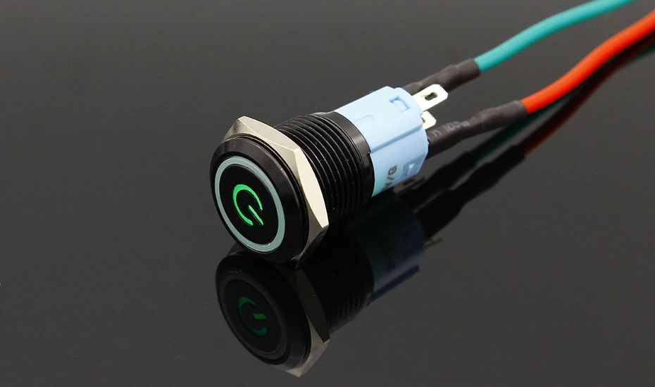 Светодиодный водонепроницаемый металлический кнопочный переключатель с фиксацией 16 мм, поддерживаемый металлический переключатель с фиксацией, Кнопочная Кнопка 3 в 5 в 12 В 24 в 48 в 110 В 220 В