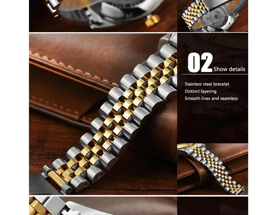 TEVISE Men Mechanical Watches Calendar Automatic Watch Men Diamond Business Causal Male Watches Luxury Waterproof Wristwatches (5)