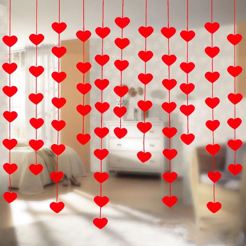 16 Hearts Love Heart Curtain Romantic Valentine Hearts Ornaments Non