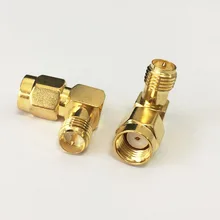 1 шт. RF коаксиальный адаптер RP-SMA штекер для RP-SMA женский переходной разъем под прямым углом позолоченный