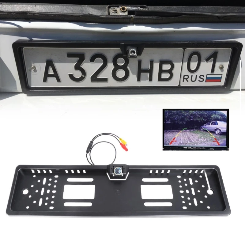 

Night Vision 12 LED Car Rear View camera EU License Plate Frame Back Up Camera