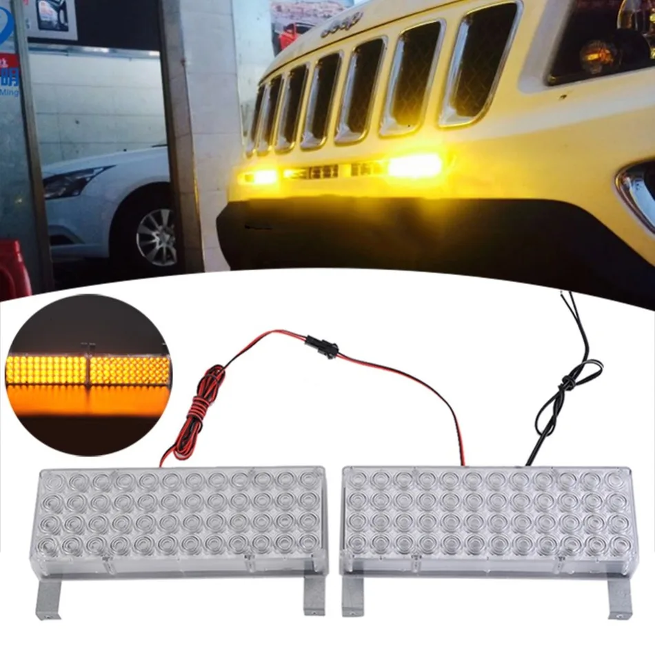 96 LED Yellow Strobe Emergency Flashing Warning Light for Car Truck 25*