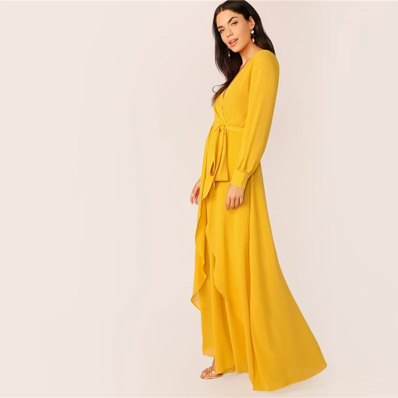 shein mustard dress