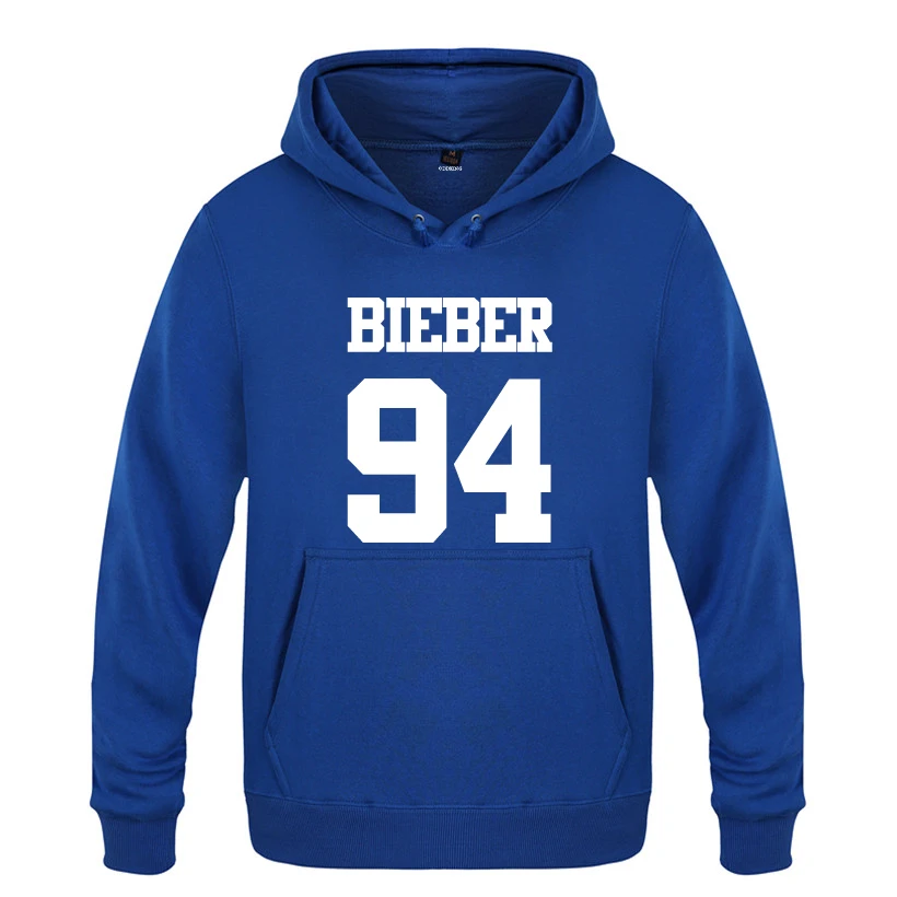 Justin Bieber 94 Rock Hip Hop Music Hoodies Men 2018 Men's Pullover Fleece Hooded Sweatshirts