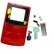 Кристалл красного цвета игровой корпус DIY Замена для GameboyGBC оболочки с Cartooon ЭКРАН объектив кнопки винты резиновые колодки мальчик подарок