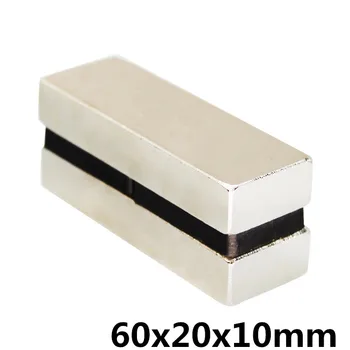 

1pcs 60x20x10 mm N35 Strong Square NdFeB Rare Earth Magnet 60*20*10 mm Neodymium magnet 60mm x 20mm x 10mm