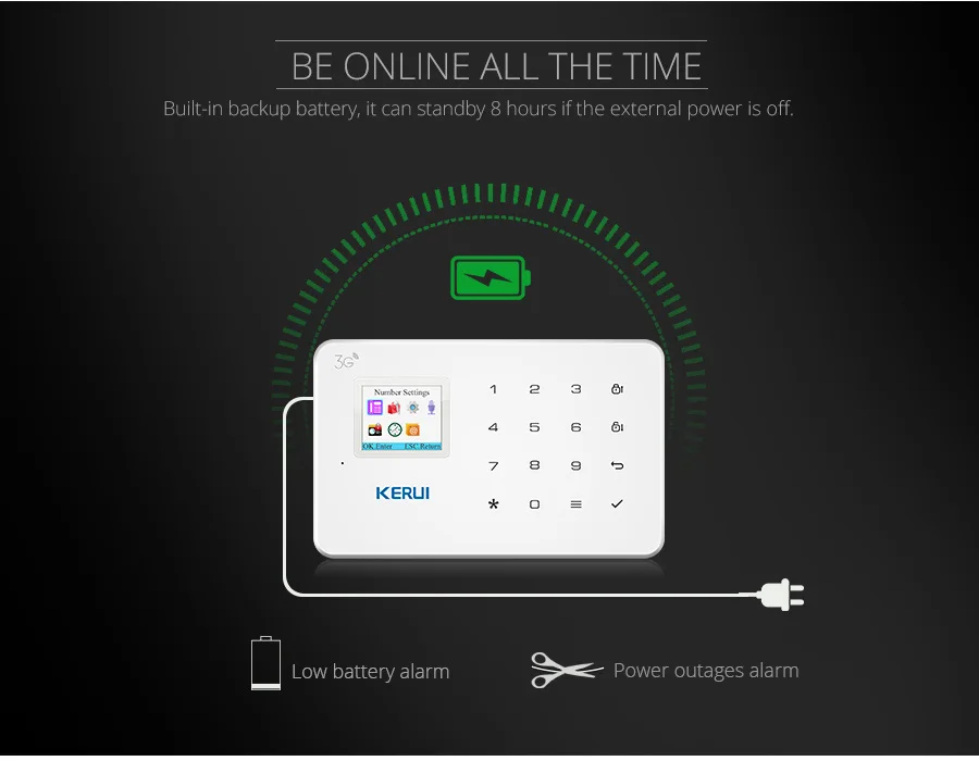 KERUI 1,7 дюймов TFT цветной экран G183 Беспроводная GSM 3g 4G сигнализация s домашняя Безопасность IOS Android приложение дистанционное управление сигнализация