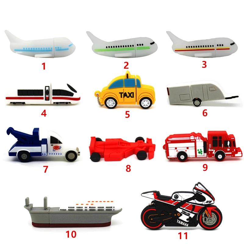 

Motorcycle/Car/Racing/Plane/Trailer/Train/Ship/Fire Truck USB Flash Drive 4GB pen drive 32GB pendrive 64GB 16GB 8GB memory stick