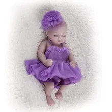 28 см прекрасный полный Силиконовый Reborn Baby куклы закрытые глаза крошечные ручной работы реалистичные маленькие реалистичные Дети Спящая девочка Купание Игрушки