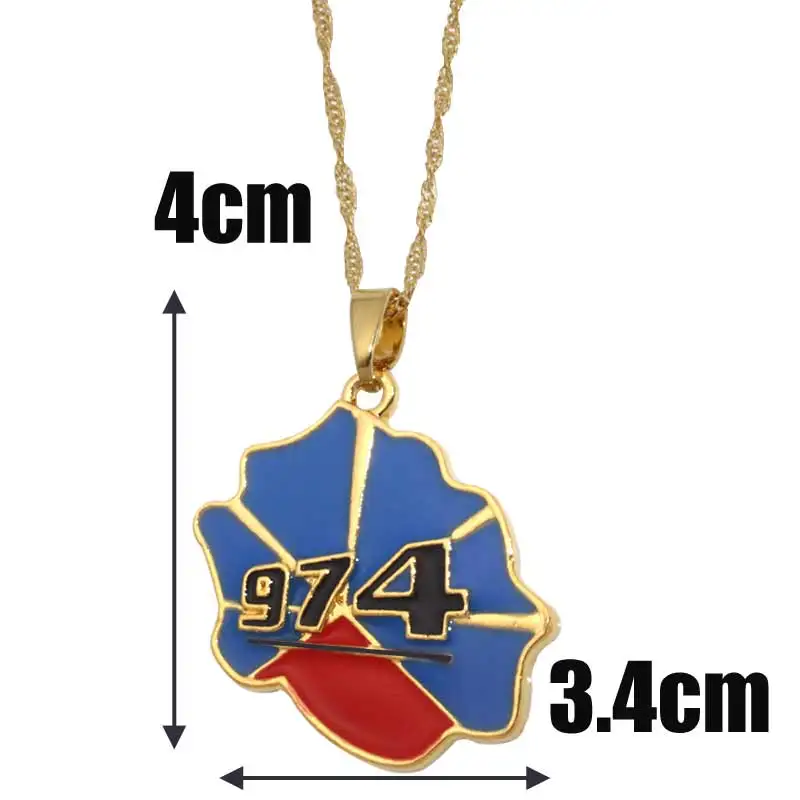 zkd  LA REUNION map pendant & necklace , country map la reunion jewelry 2
