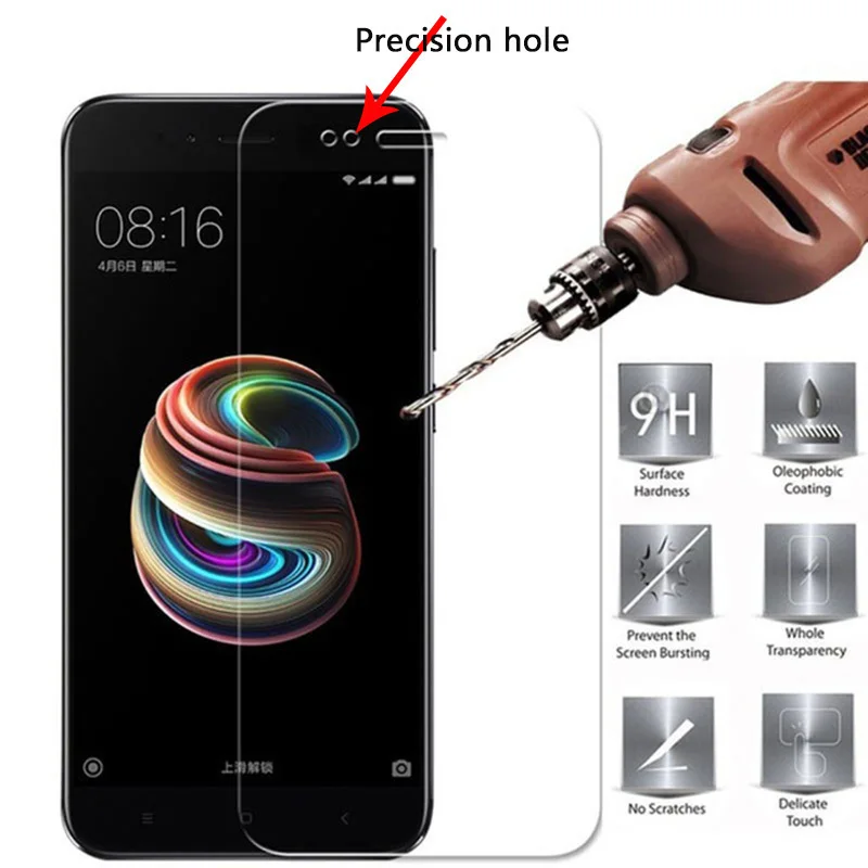 9H Tempered Glass for Xiaomi Mi A1 Screen Protector 2.5D Phone Protection Film MiA1 Mi5X 5X MDG2 Case GLAS | Мобильные телефоны и
