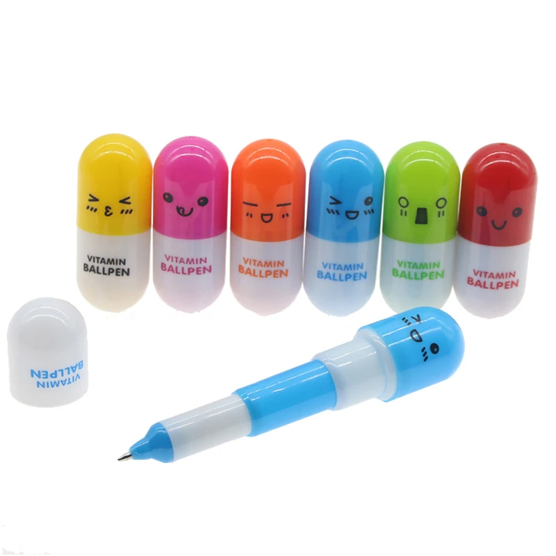 Cute Advertising Pen Medicine Ball Cartoon Plastic Ball Pen Retractable