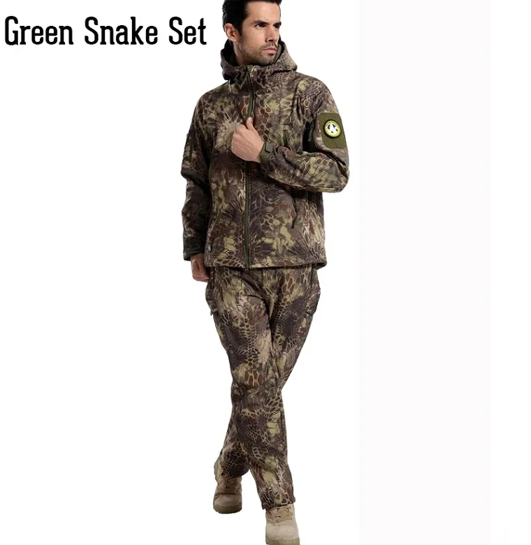 Тактическая мягкая оболочка камуфляжная куртка набор для мужчин армейский
