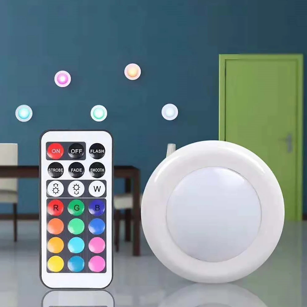 

2019 Valentine's Day Cabinet Light 6PCS RGB LED Infrared Night Light & Remote Control Closet Cabinet Lamps Glow Party Supplies