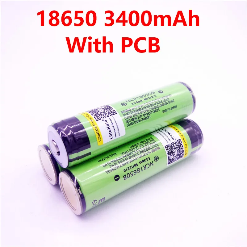 60 шт. LiitoKala 18650 3400 мАч батарея 3,7 в литий-ионная аккумуляторная батарея с защитой от PCB NCR18650B 18650 3400