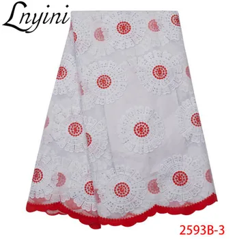 

Embroidered African French Tulle Lace Fabric 2019 High Quality Nigerian Mesh Net Lace Fabrics for Wedding Party Dress L2593B-3