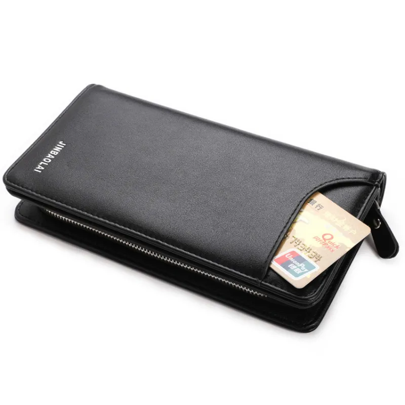 

High Quality Men Wallet Genuine Leather Dull Purse Fashion Casual Long Business Male Clutch Wallets Men's Handbags Men Clutchbag