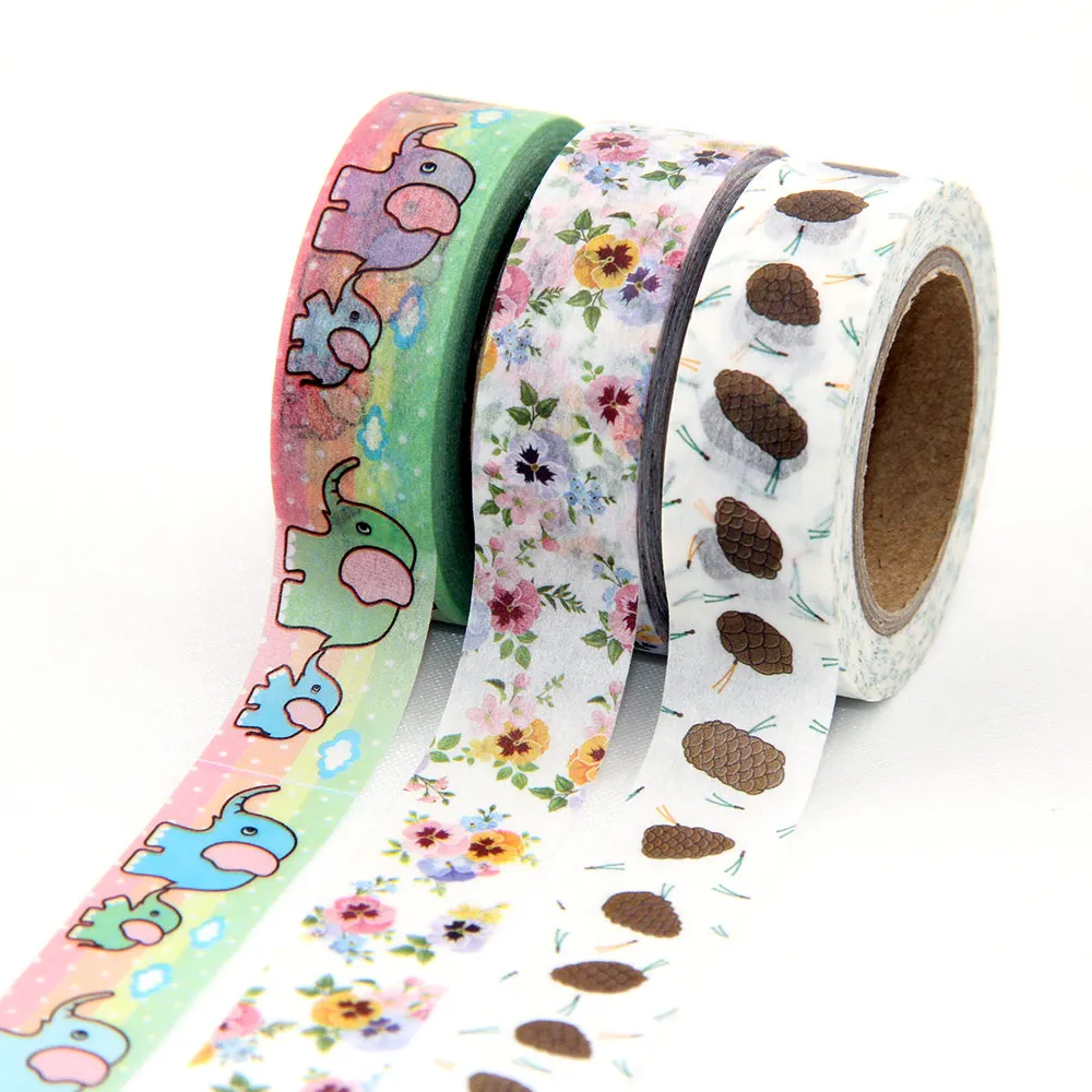 1pcs pink Clubs Flower, birds Washi Tape Floral Masking Tapes