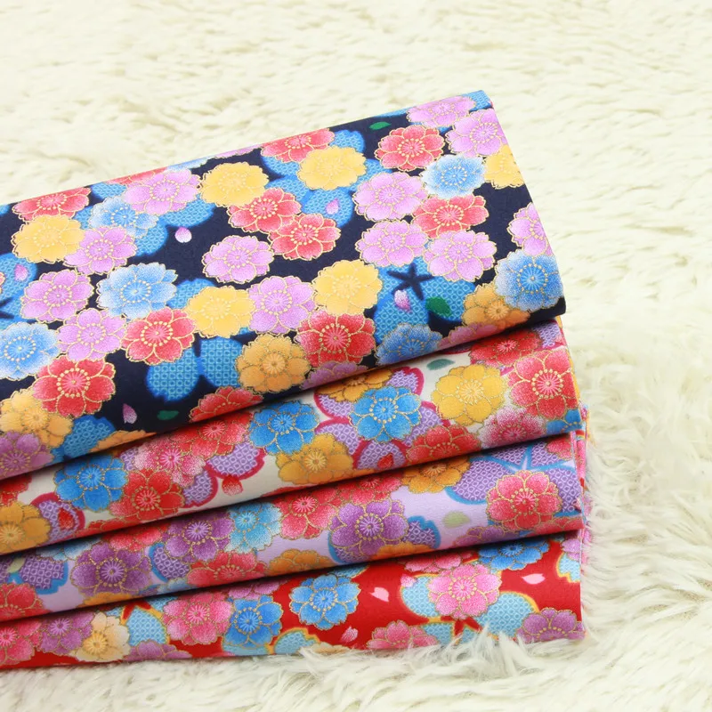 Half yard thin cotton fabric soft breeze gilt floral print handmade DIY bag garment dress cloth 100% B130 | Дом и сад