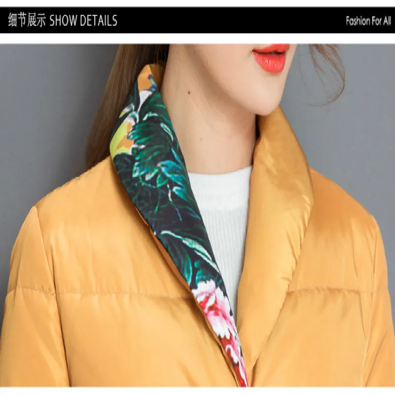 2018 New Women's Winter Down Jacket Coat Retro Long National Wind Stand Collar Outer Slim Thick Warm OUTERWEAR Tq029 Coats