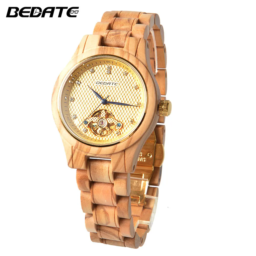 

BEDATE 2017 New Fashion Business Quartz Women Watch Wooden Watch Simple Atmosphere Personality Female Watch ZS-W136A
