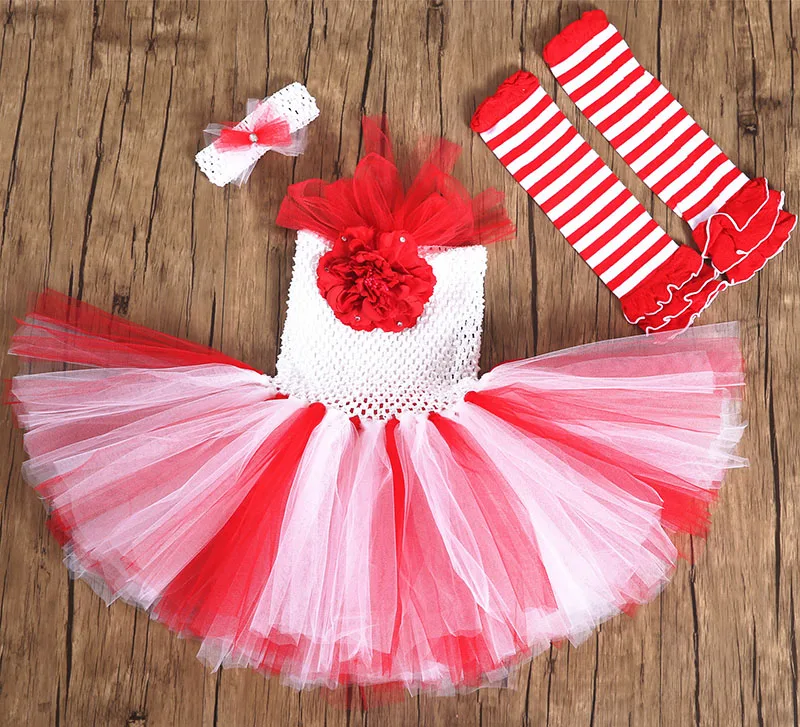 

Princess Flower Girl Tulle Tutu Dress for Kids Red Christmas Carnival Party Formal Dresses Baby Girls' Princess Fancy Dress Up
