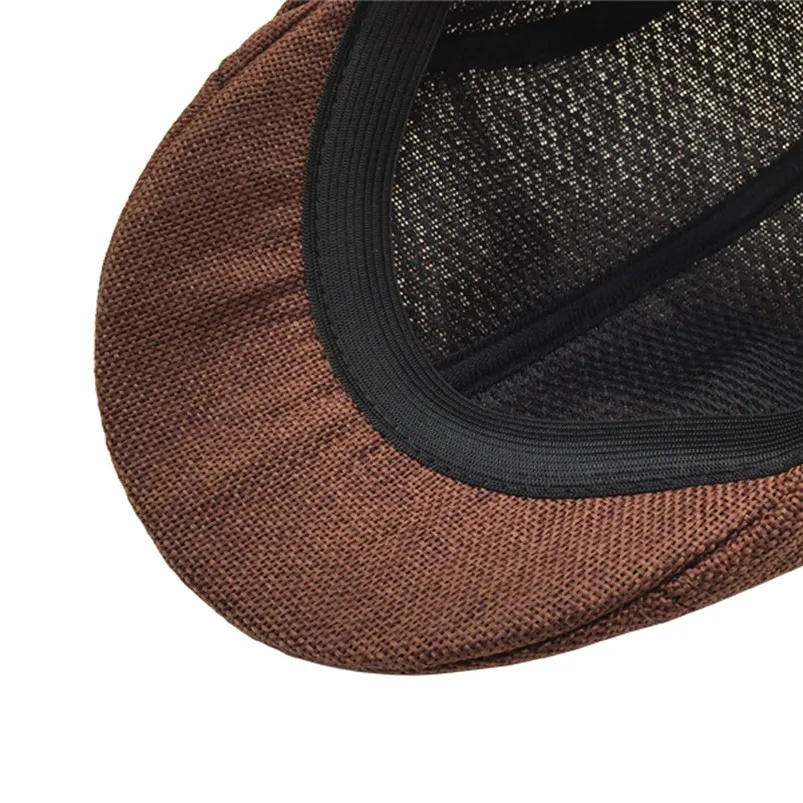 New Men Summer Visor Hat Sunhat Mesh Running Sport Casual Breathable Beret Flat Cap 9 Color Free Shipping F27 (4)