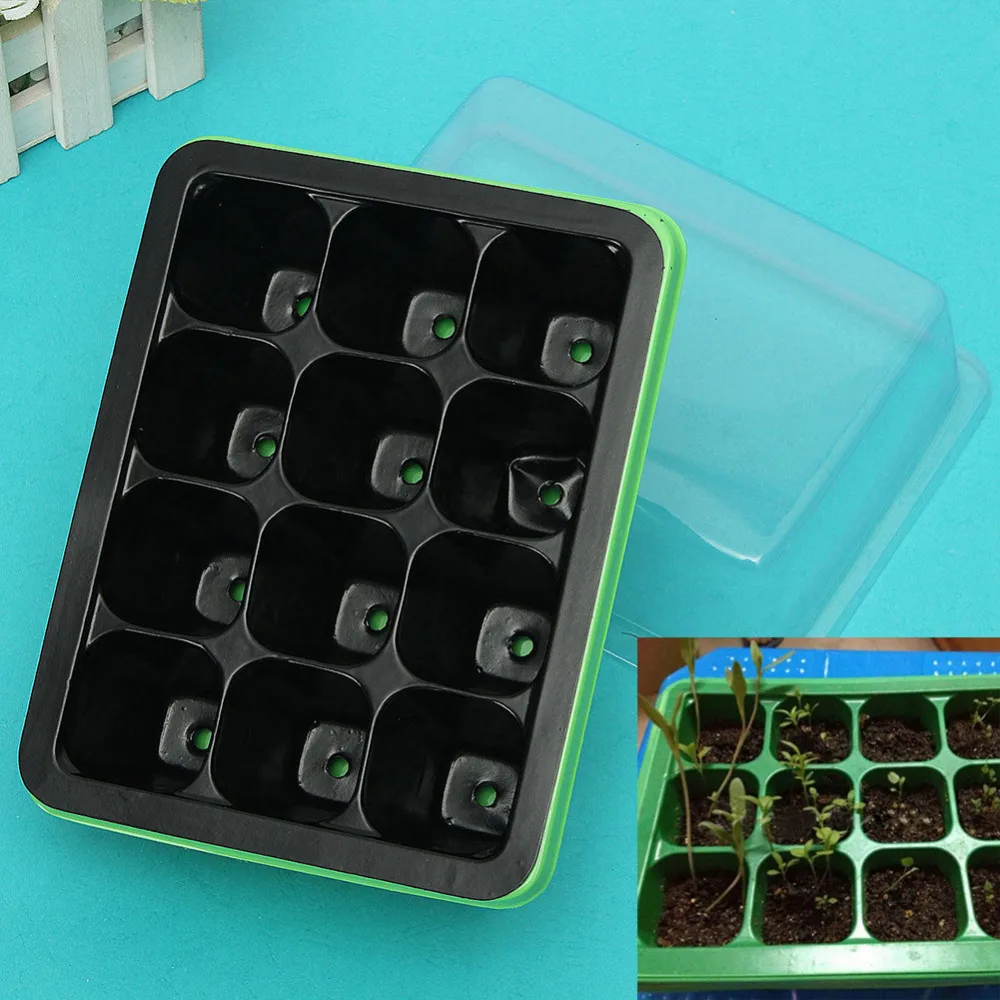 12 Cells Hole Plant Seeds Grow Box Tray Insert Propagation Seeding Nursery Pot 