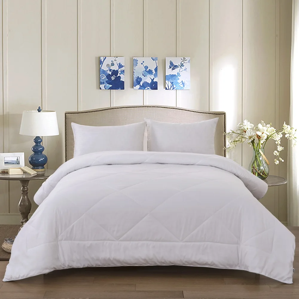 

White color solid Comforter Quilt polyester Blanket Queen Size