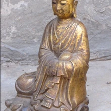 Xd 001870 1" Тибет Бронзовый позолоченный с непокрытой головой Династии Тан Монах Сюань Чжуан Тан. будда