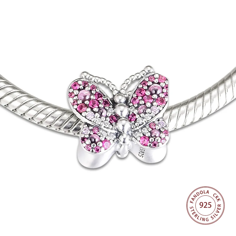 Dazzling Pink Butterfly Charm FL923 (1)