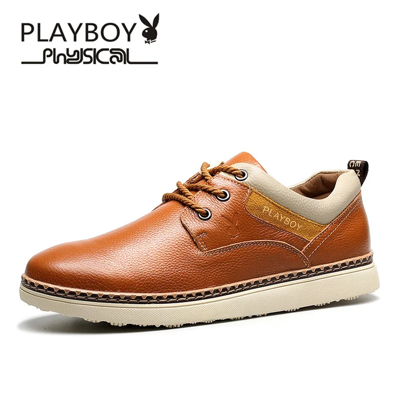 

Playboy Men's Shoes. New Men 's Casual Genuine Leather Shoes. British Lace Casual Business Dress Shoes Men's Oxfords