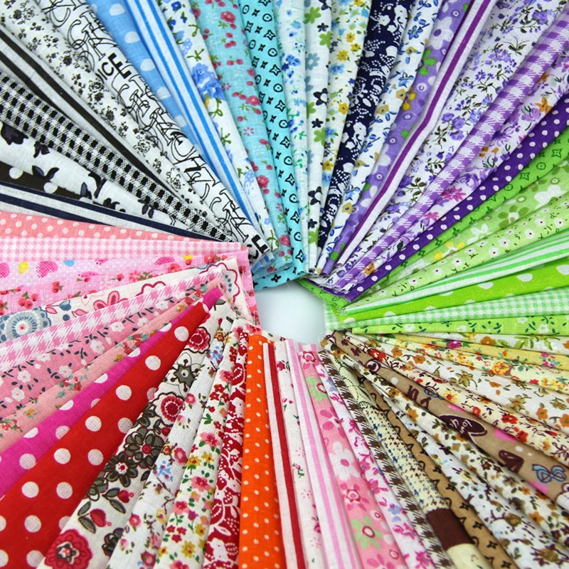 10*10cm Cotton Fabric diy Patchwork Handmade Charm Pack Patchwork Bundle Fabrics DIY Quilting Sewing Textile Material 50 Pcs