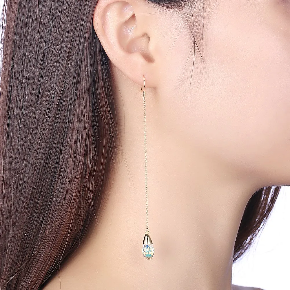 LEKANI кристаллами от Swarovski капли воды многоцветный цвет кулон длинные висячие